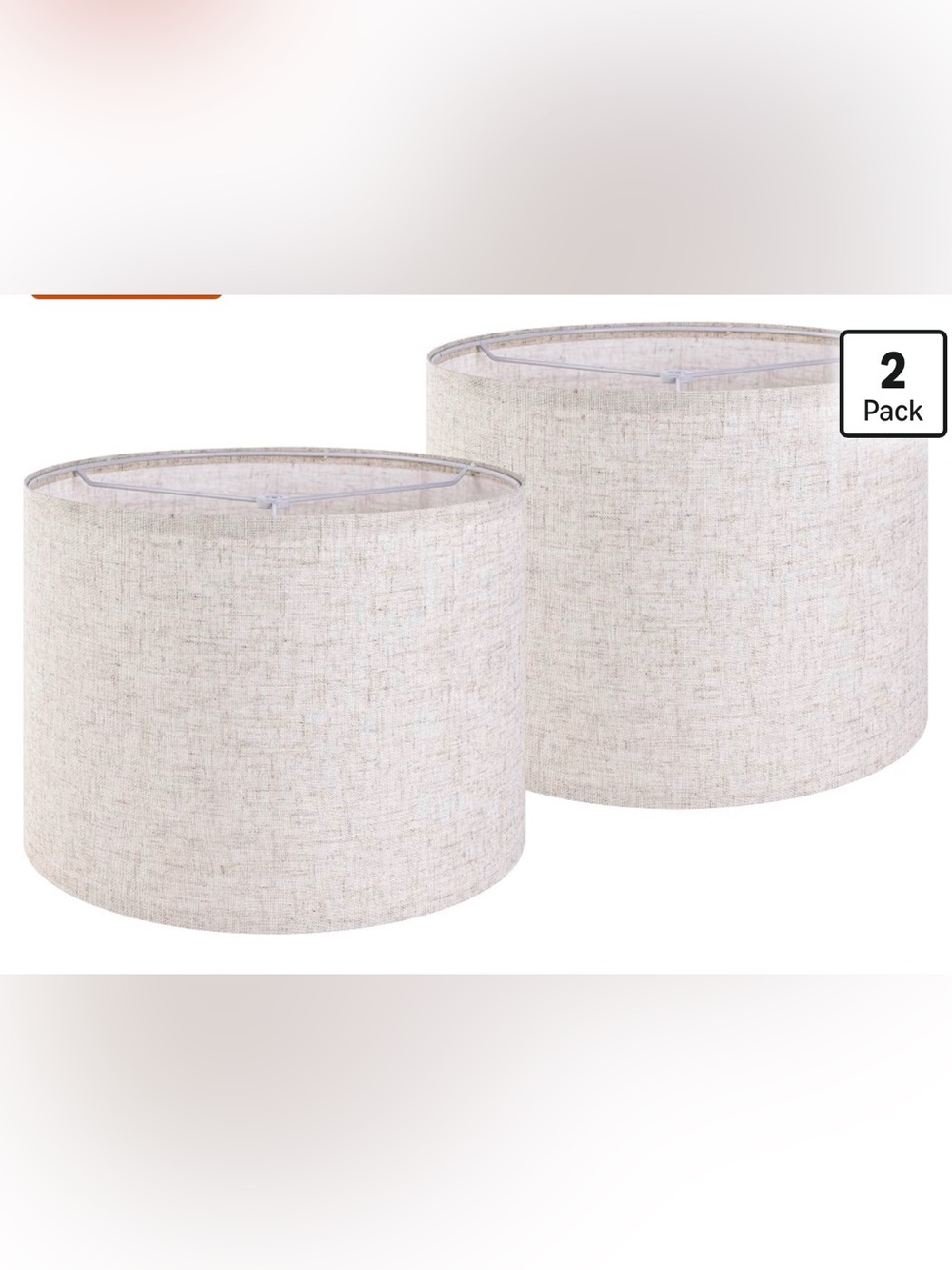 GO&SO Set of 2 Large Drum Lamp Shades, Oatmeal Linen, 16"x16"x10",
Spider, Farmh